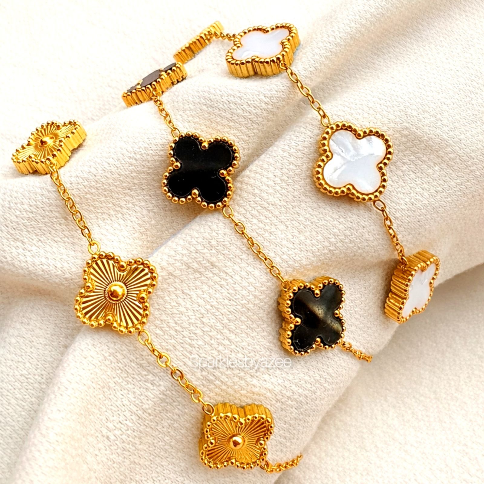 Van Cleef Bracelet Double Sided - (18K Gold Plated)